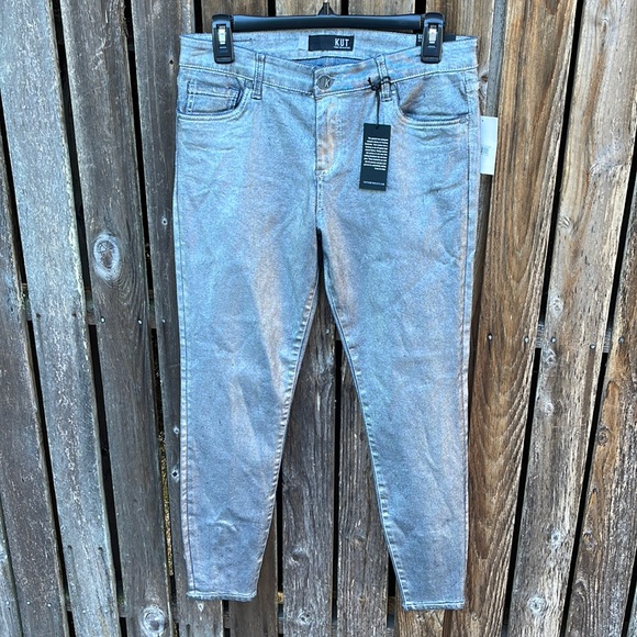 Kut from the Kloth Denim - Kut From The Kloth Pants 8 Connie Ankle Zip Silver NWT Skinny Stretch New